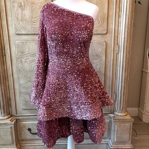 NEW, Sequins Dress, Short Dress, Party Dress, Crushed Velvet, NWOT, Size XL/16
